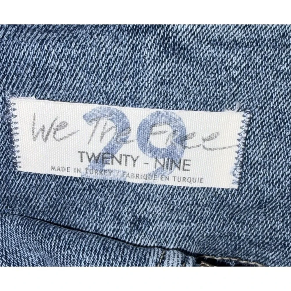 Free‎ People We the Free Virgo Mini Skirt Denim Jean 29 Zip Front Medium Wash